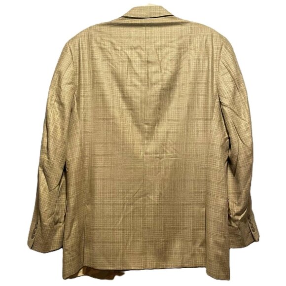 Joseph Abboud 42L Tan Check Silk Wool Blazer Sportcoat Jacket - Picture 7 of 8